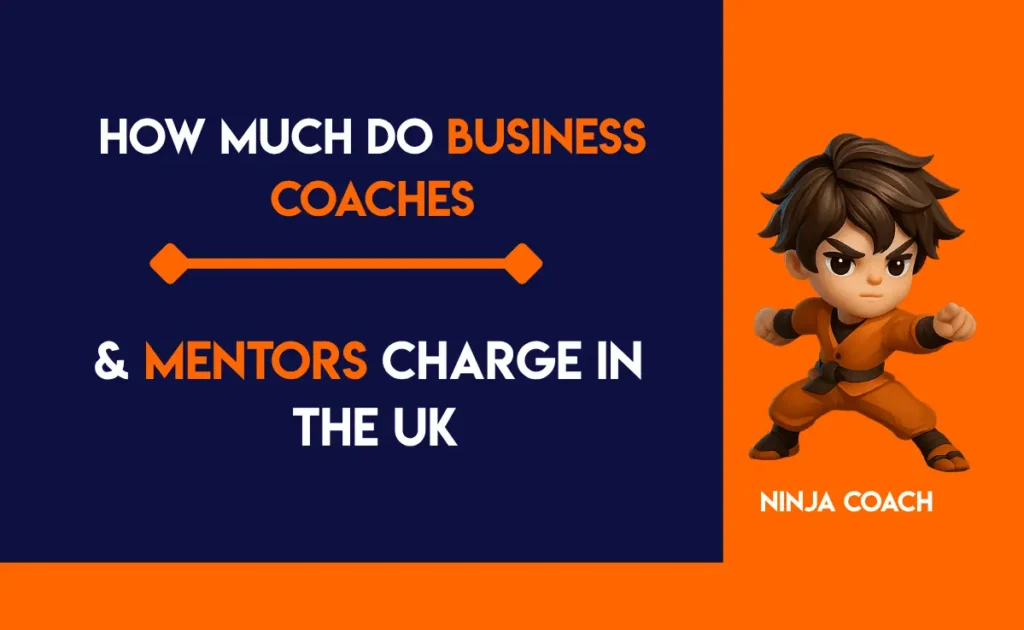 Business coach and mentor in the UK discussing pricing models with a client in a modern office.