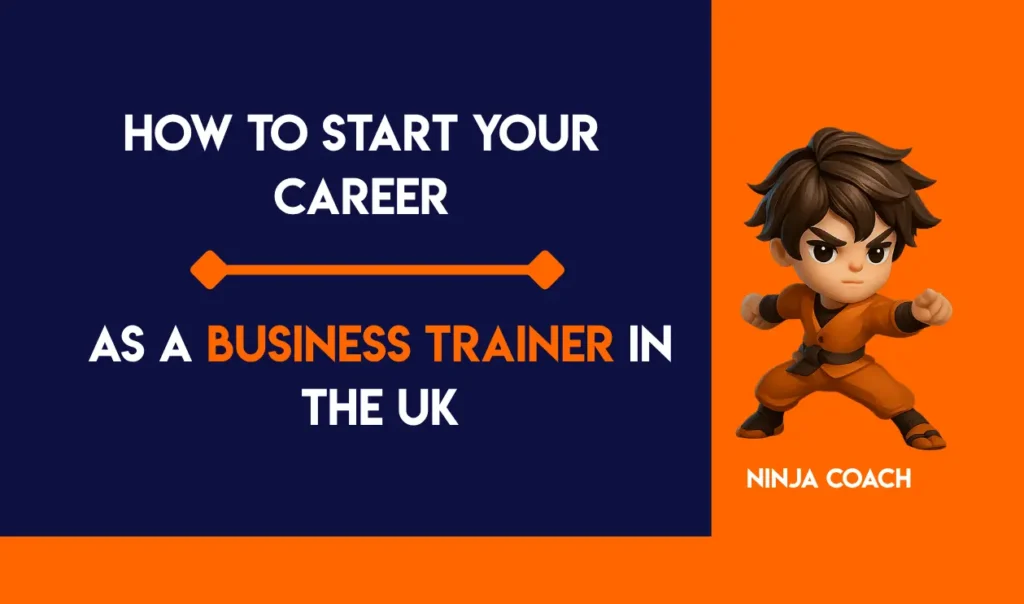 UK business trainer leading a session with professionals in a modern office setting.