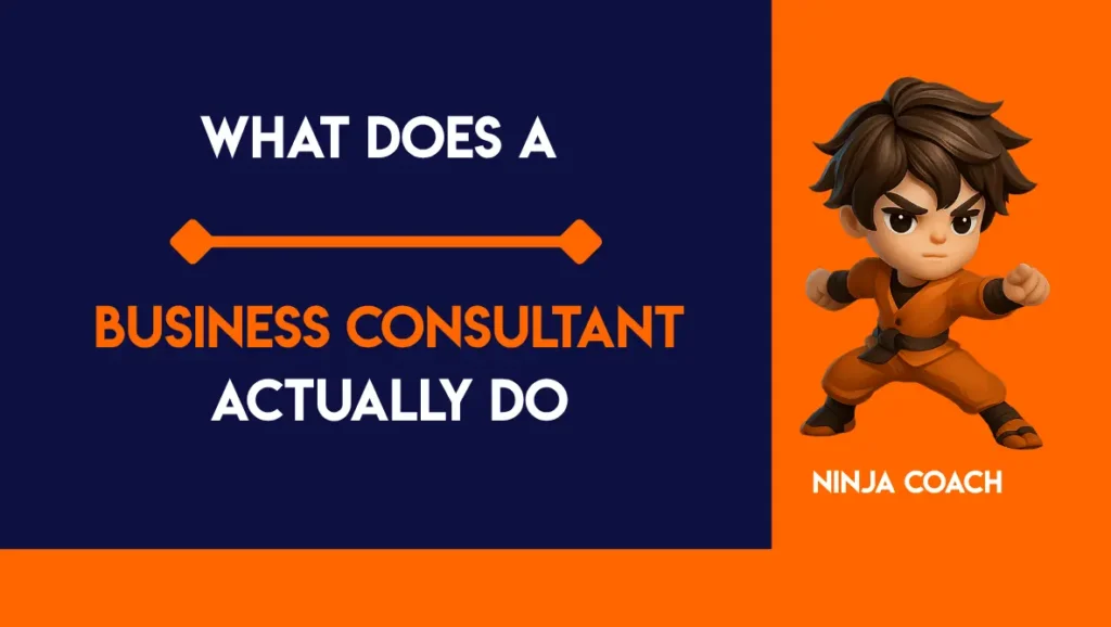 Business consultant working with a company leadership team to analyse performance and plan strategic improvements.