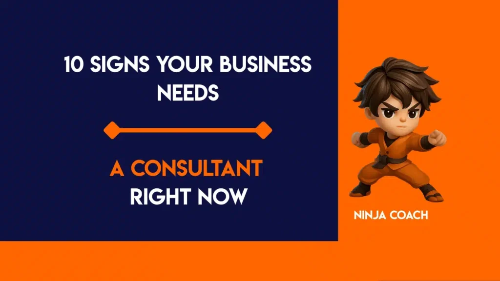 Business consultant advising a small business owner in a modern office, symbolising when companies realise they need expert guidance.