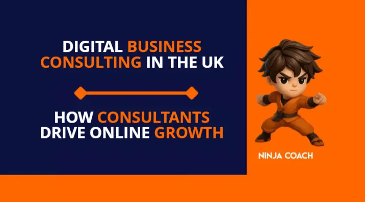 Digital business consultant analysing website traffic and online sales data for a UK company to drive growth