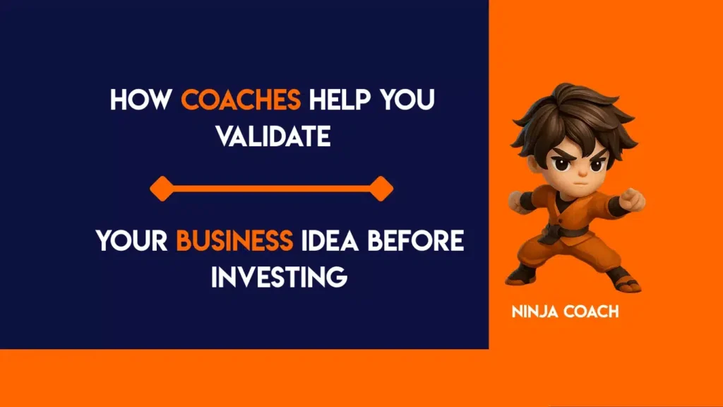 Business coach helping entrepreneur validate startup idea before investment