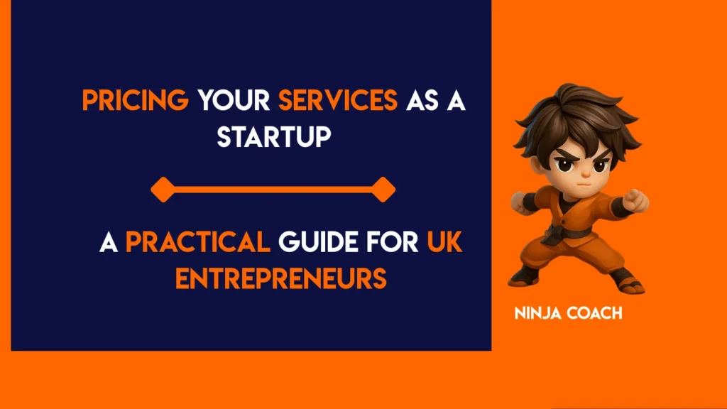 UK startup founder reviewing service pricing and business finances on a laptop