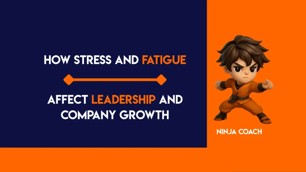 Exhausted business leader sitting at desk under stress showing fatigue, pressure, and reduced performance affecting business growth and decision making