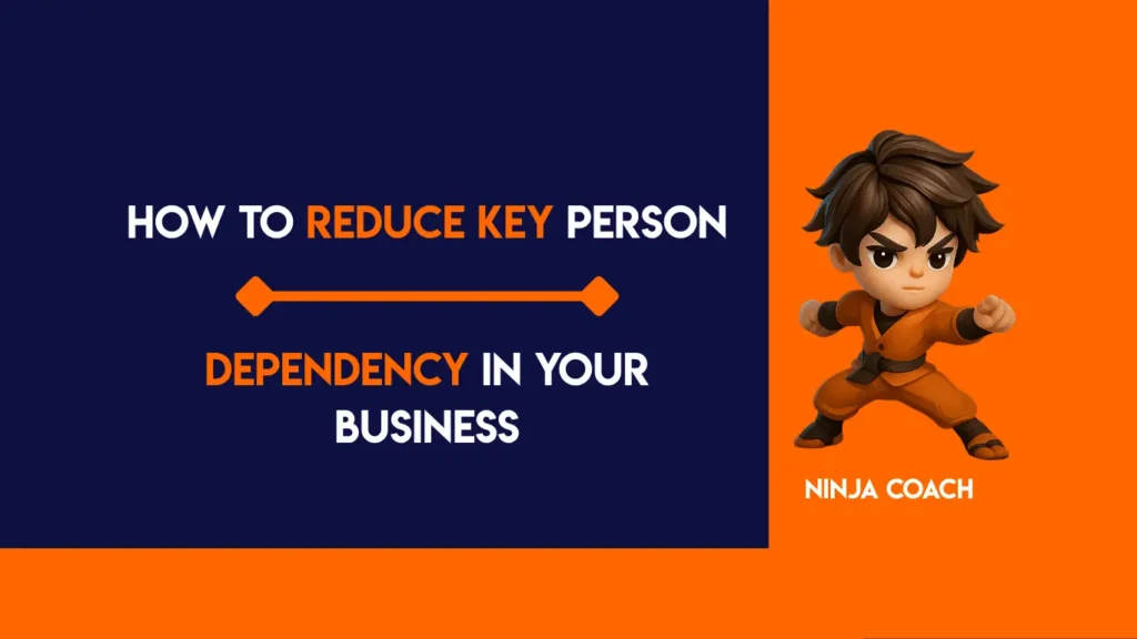 Business owner overwhelmed managing multiple responsibilities alone, showing stress, pressure, and key person dependency affecting business operations