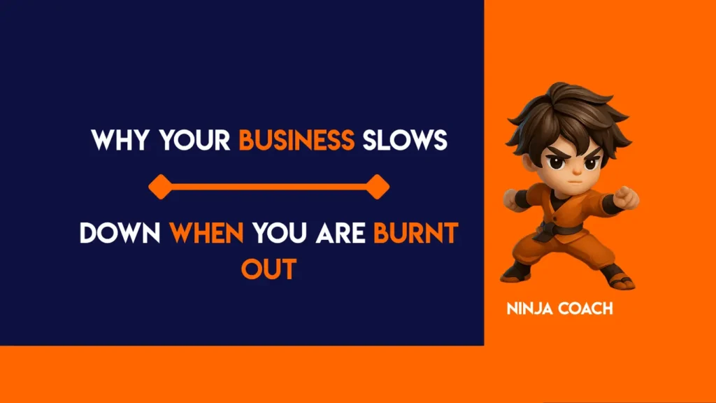 Burnt out business leader showing low energy at desk while team in background appears affected, representing how burnout impacts entire organization performance